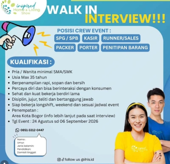 Loker Crew event : Runner/sales