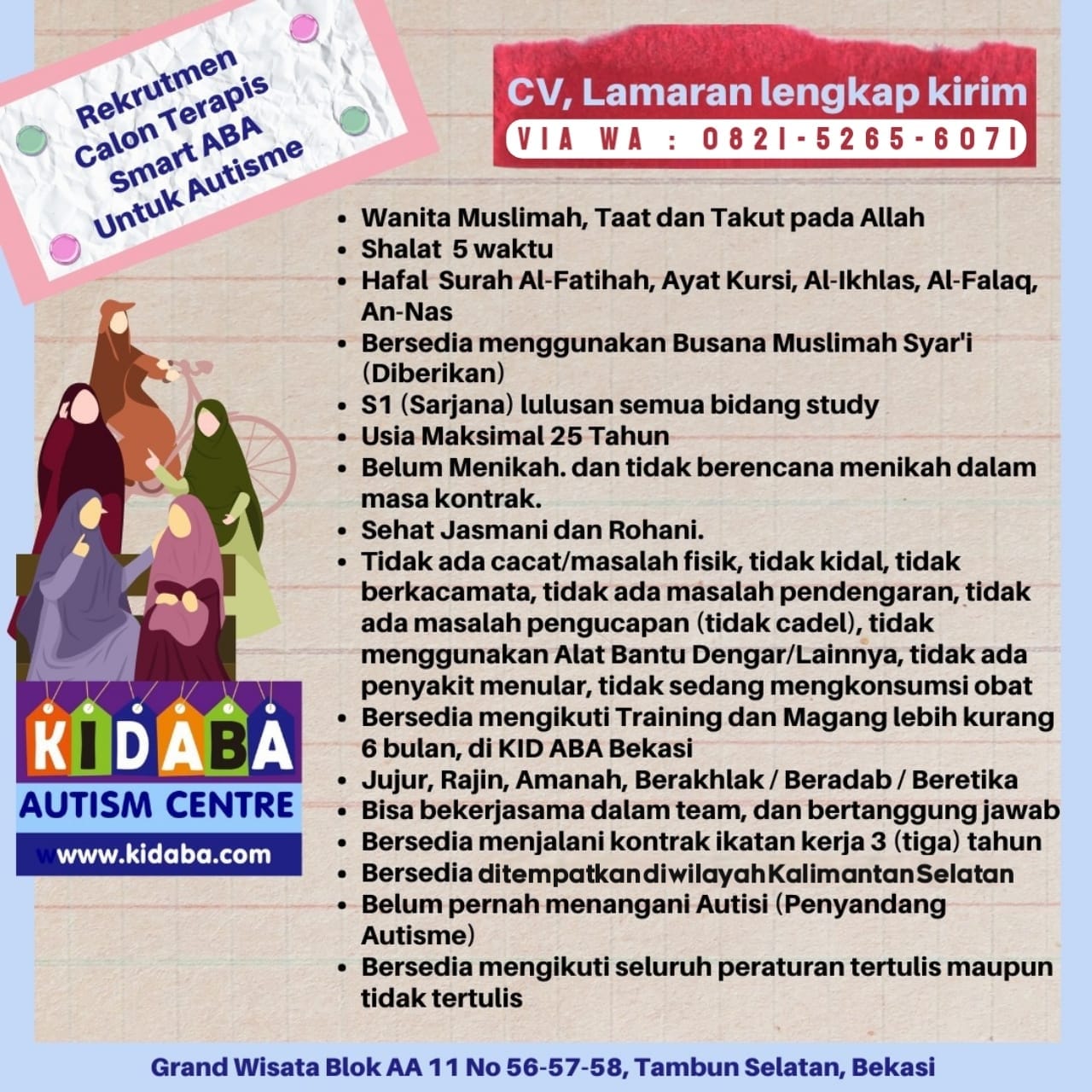 Loker Calon Terapis Smart ABA Untuk Autisme