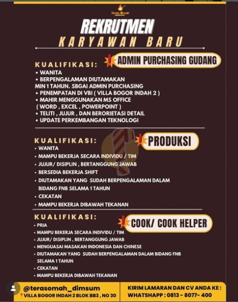 Loker Admin Purchasing Gudang