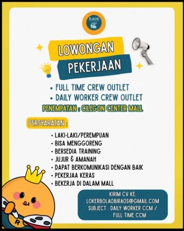 Loker Daily worker crew outlet