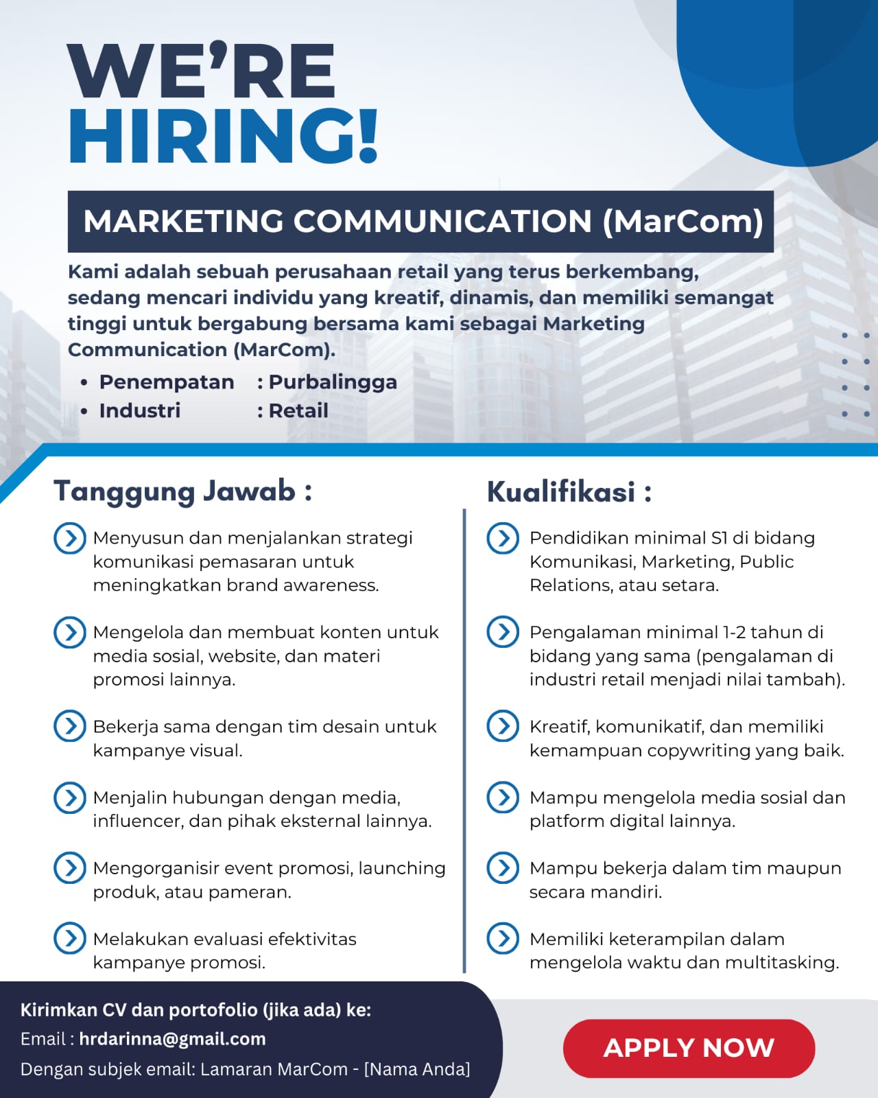 Loker MARKETING COMMUNICATION