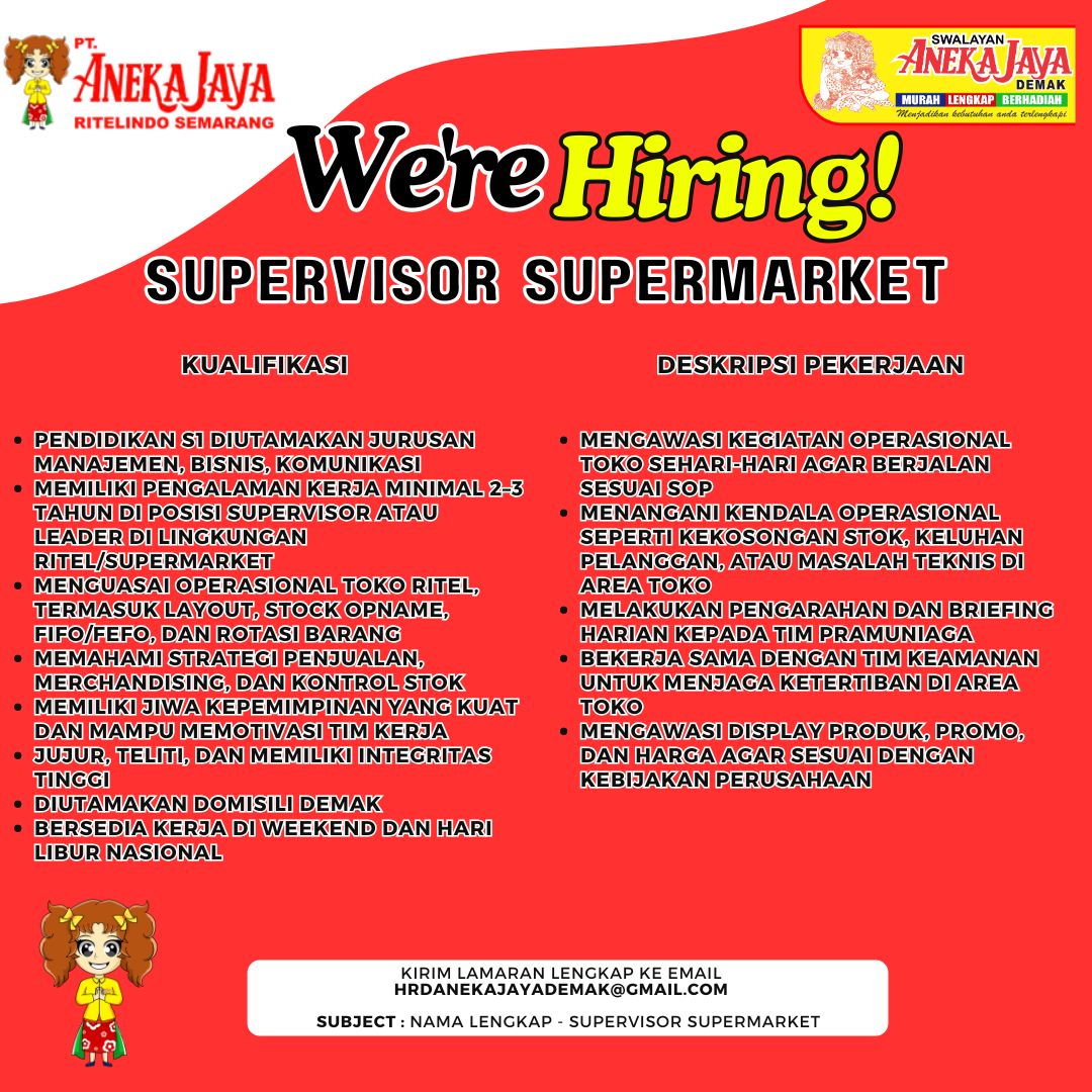 Loker SUPERVISOR SUPERMARKET