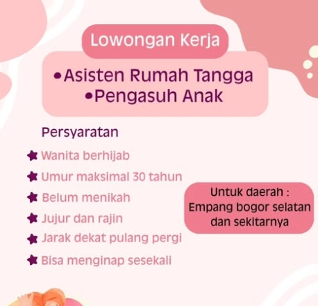 Loker Asisten rumah tangga