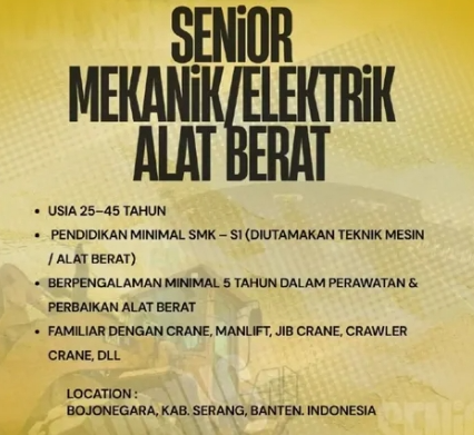 Loker Mekanik/ Elektrik Alat Berat