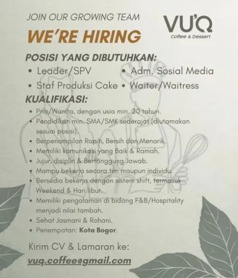 Loker Staf produksi cake