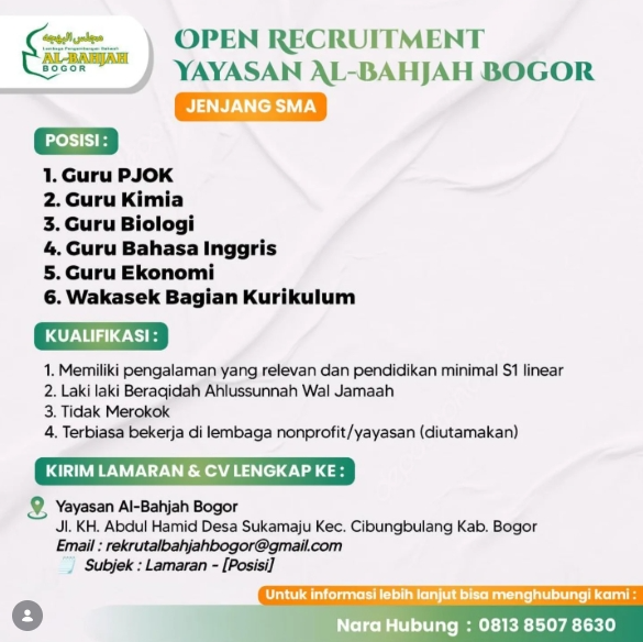Loker Guru Bhs Inggris