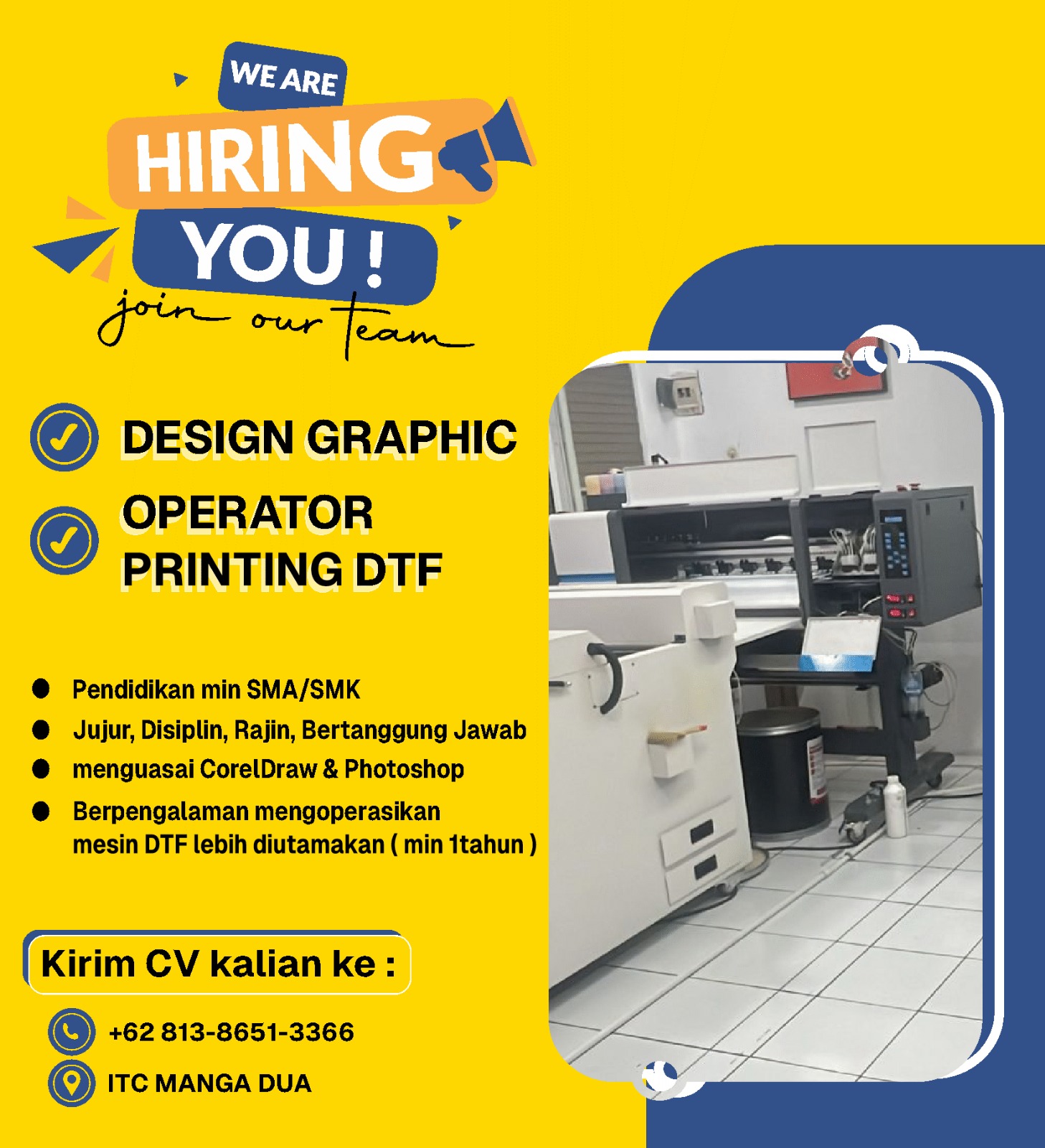 Loker DESIGN GRAPHIC OPERATOR PRINTING DTF