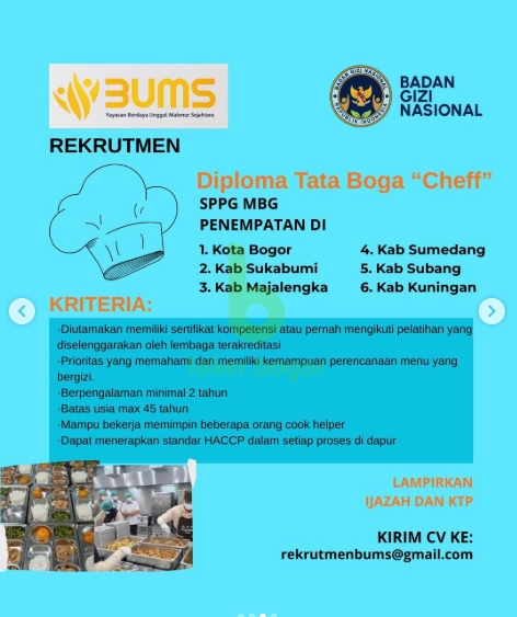 Loker Diploma tata boga : Chef