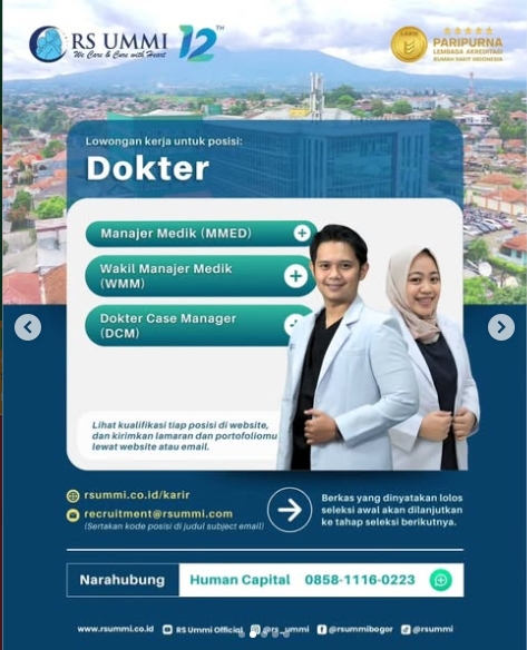 Loker Dokter Manajer Medik