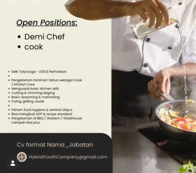 Loker Demi chef