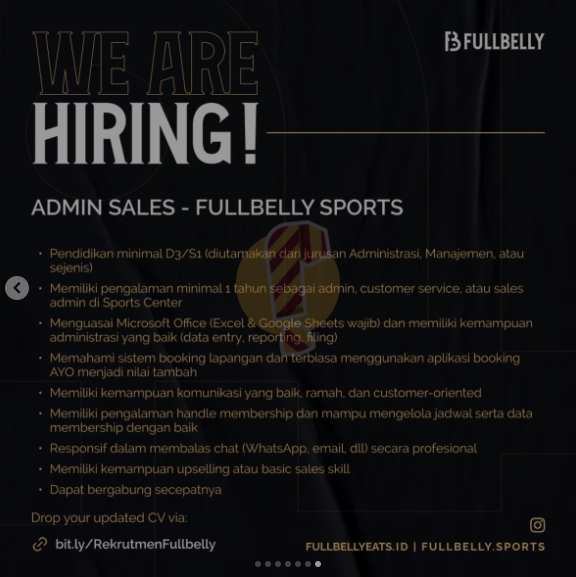 Loker Admin sales -Fullbelly sports