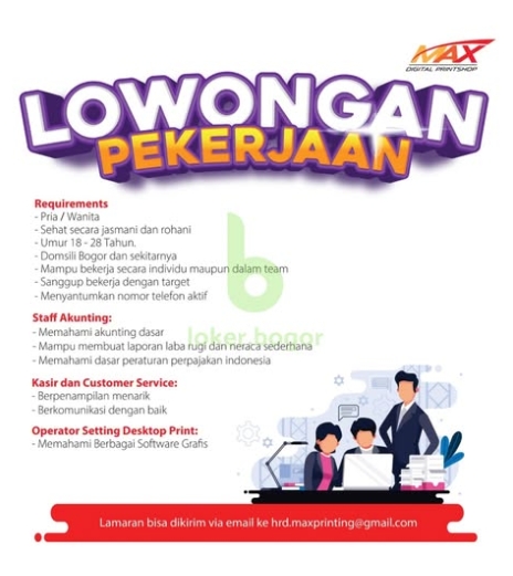 Loker Kasir & Cuatomer service