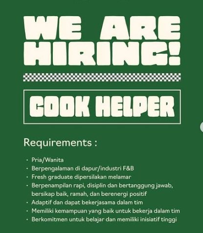 Loker Cook Helper
