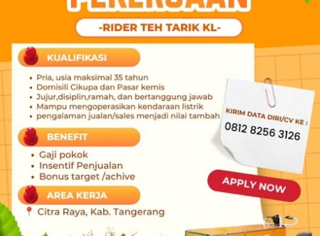 Loker RIDER TEH TARIK KL KELILING 🛵⚡🥤