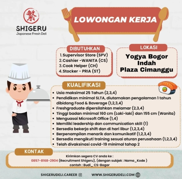 Loker Cashier - Wanita (CS)