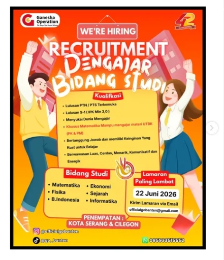 Loker Pengajar bidang Fisika