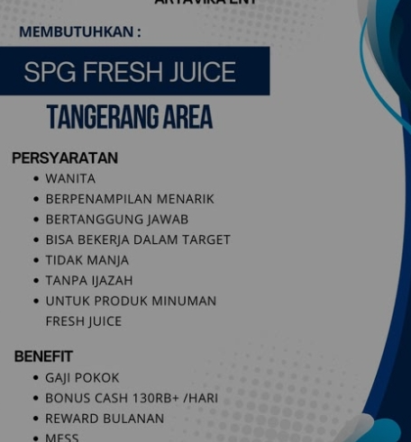 Loker Sales Promotion Girl (SPG)